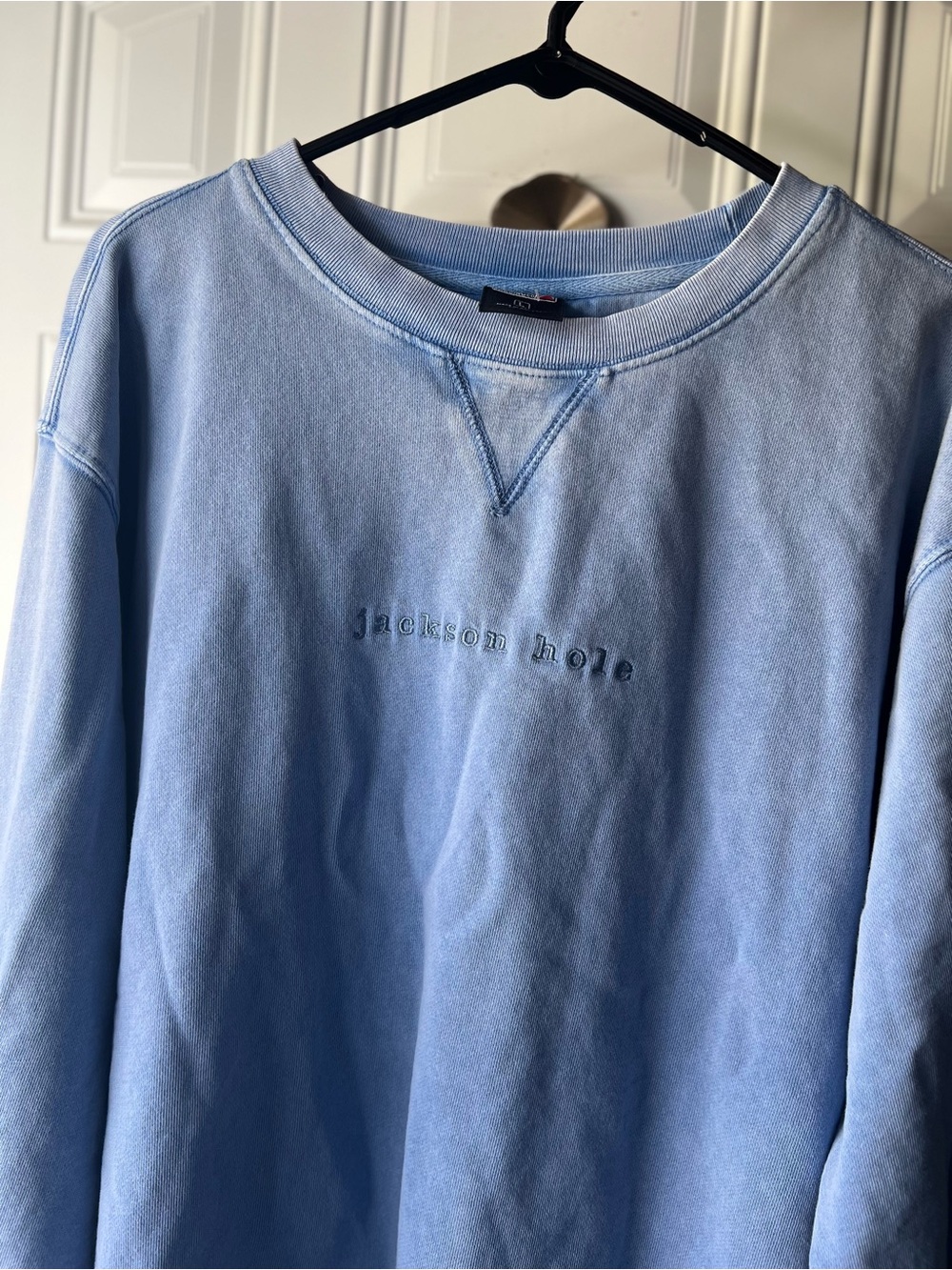 Embroidered Blue Jackson Hole Crewneck Sweatshirt